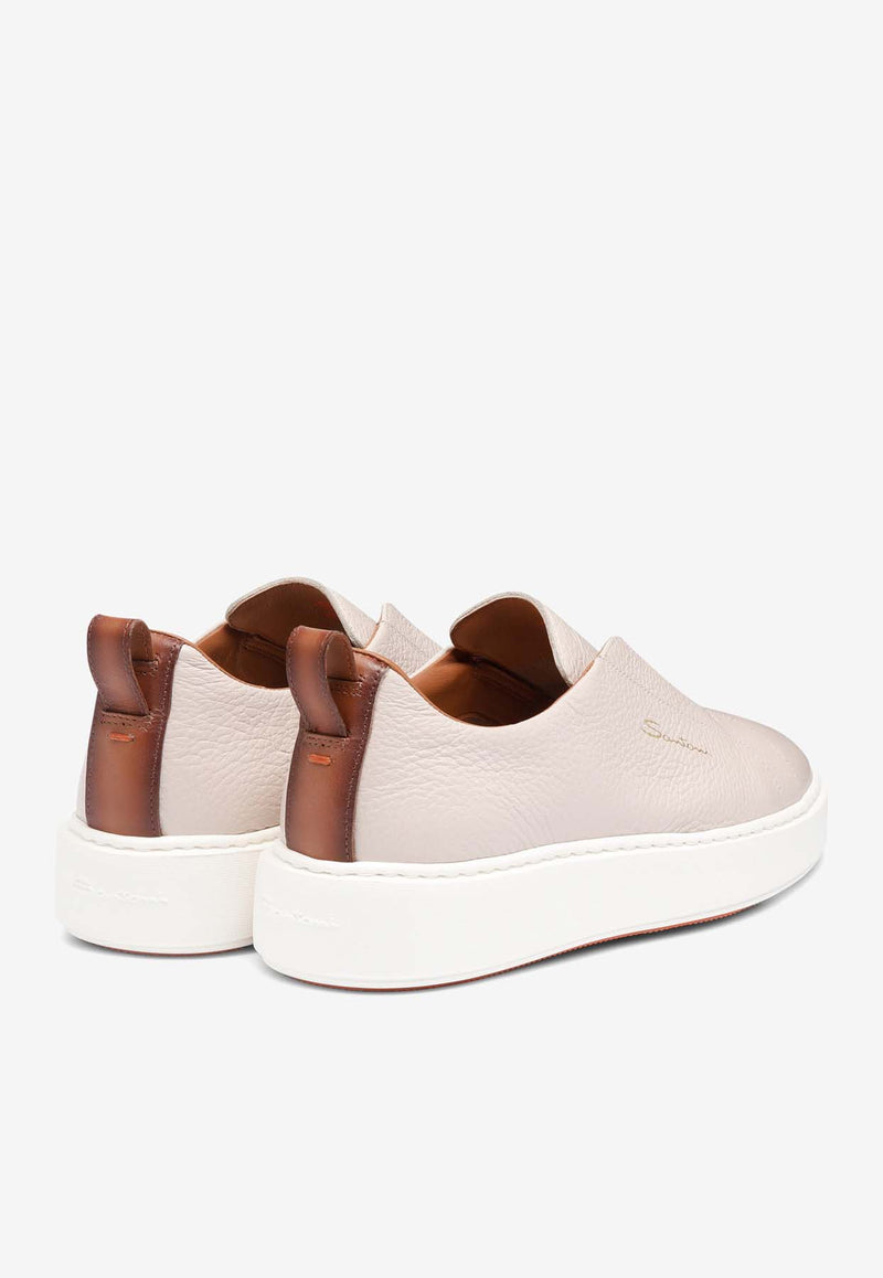 Santoni Slip-On Leather Sneakers Nude WBCD61265BARTLLKI40BEIGE