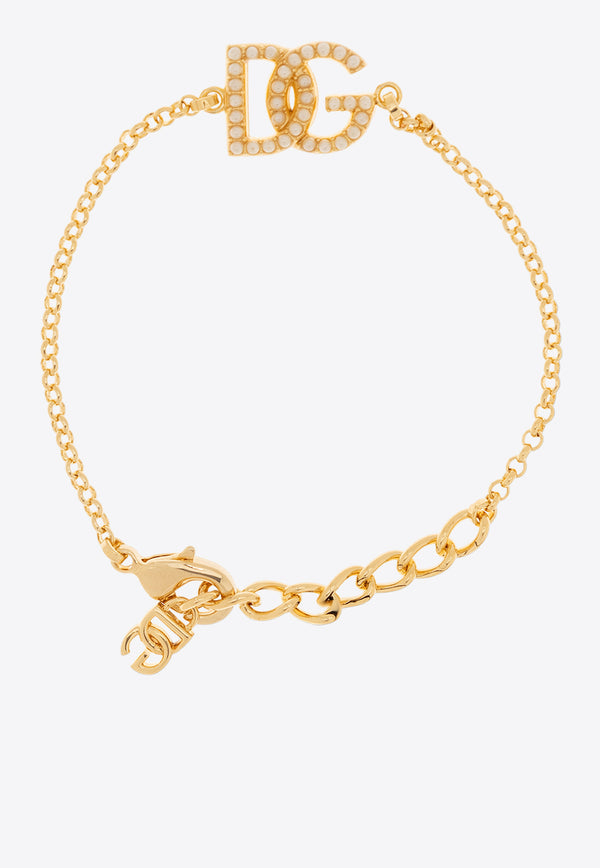 Dolce & Gabbana Embellished DG Logo Bracelet Gold WBP6P1 W1111 ZOO00