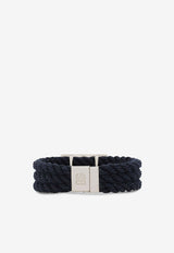Dolce & Gabbana Marina Logo Plaque Cord Bracelet Blue WBQ1M5 W1111 B0065