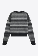 WE11-DONE Gradient Boucle Logo Cardigan Gray WD-KC2-25-609-W-DG_GREY