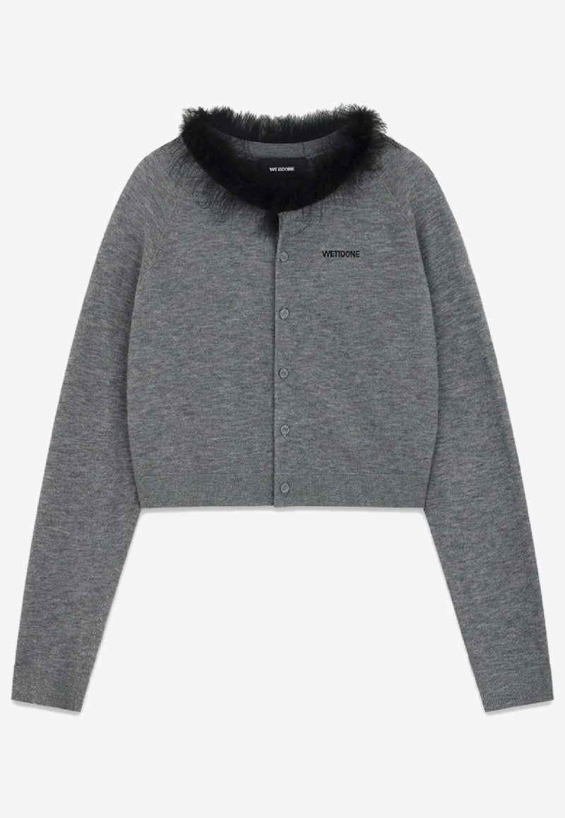 WE11-DONE Feathered Wool Cardigan Gray WD-KC3-25-602-W-GY_GREY