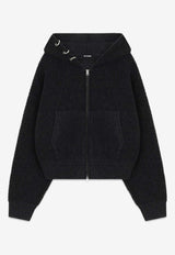 WE11-DONE Pierced Boucle Hooded Sweatshirt Gray WD-KJ2-25-641-W-CH_CHARCOAL