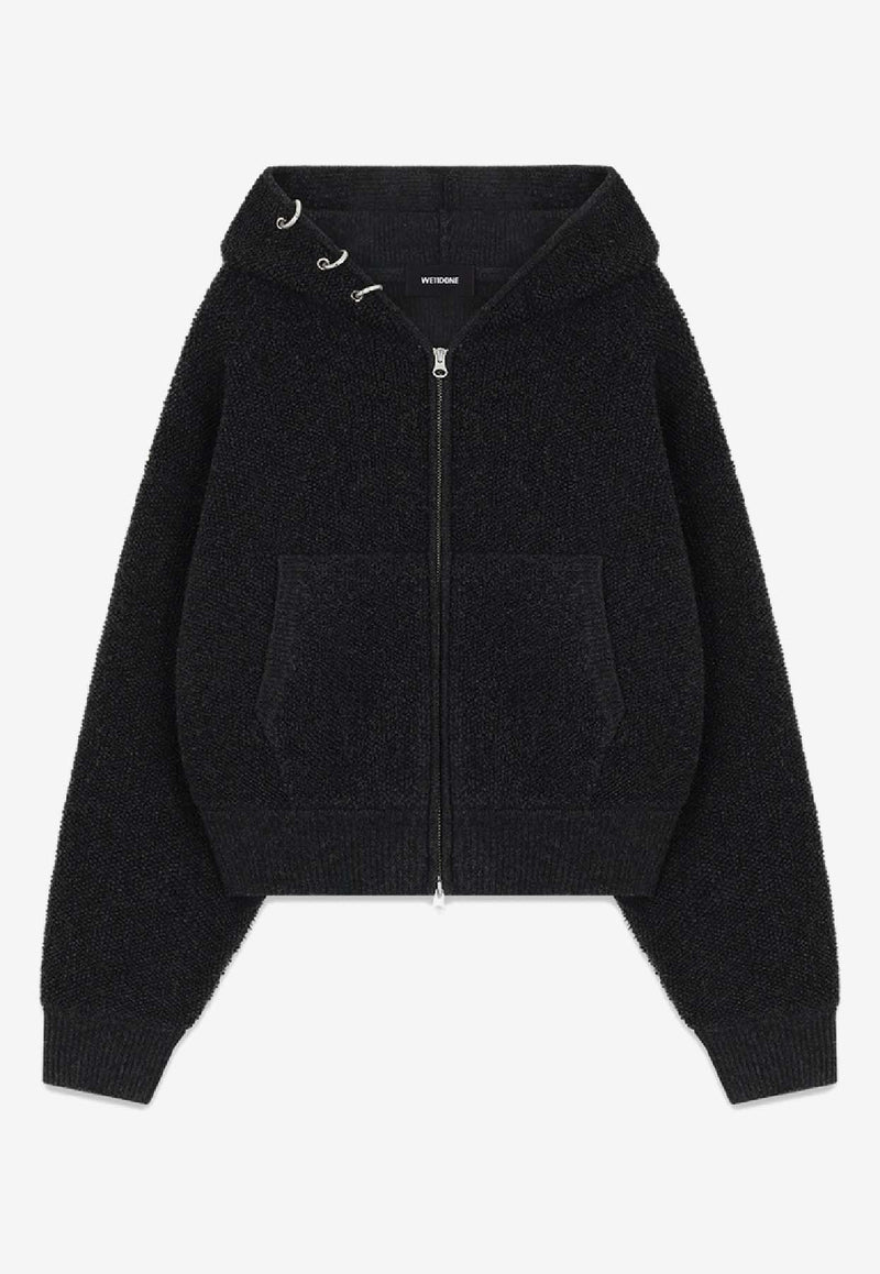 WE11-DONE Pierced Boucle Hooded Sweatshirt Gray WD-KJ2-25-641-W-CH_CHARCOAL