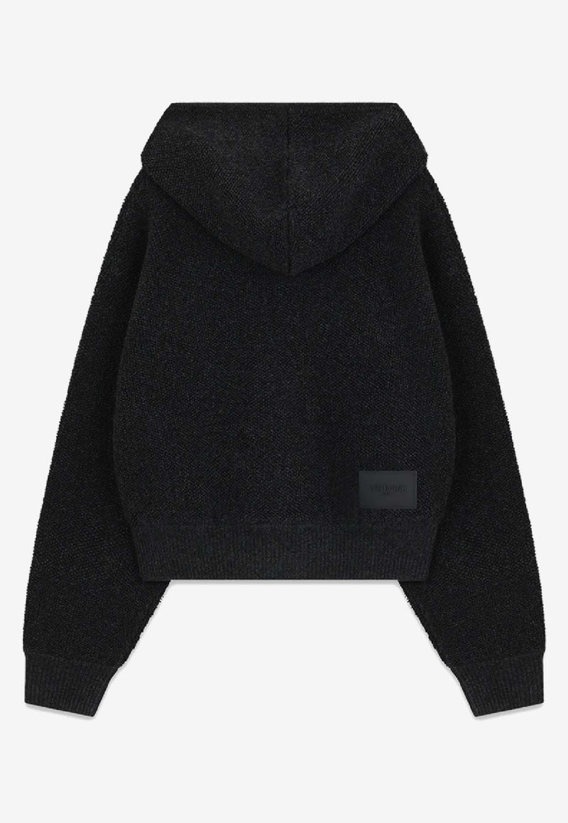 WE11-DONE Pierced Boucle Hooded Sweatshirt Gray WD-KJ2-25-641-W-CH_CHARCOAL