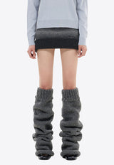 WE11-DONE Gradient Boucle Mini Skirt Gray WD-KS2-25-660-W-DG_GREY