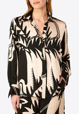 Poupette St Barth Eileen Printed Long-Sleeved Shirt Monochrome WE1R26BVSOSK_BLACK WHIT