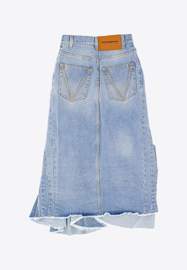 Vetements Ruffled Denim Midi Skirt Blue WE64SK700N_000_BLUE