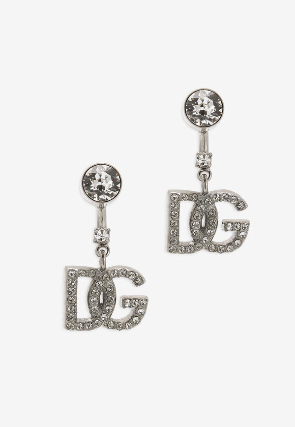 Dolce & Gabbana Crystal-Embellished DG Earrings WEN6L1 W1111 87655 Silver