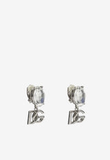 Dolce & Gabbana DG Logo Crystal Drop Earrings Silver WEO2N2W1111/P_DOLCE-87655