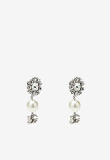 Dolce & Gabbana DG Logo Pearl Earrings Silver WEO6Z6W1111/P_DOLCE-87655