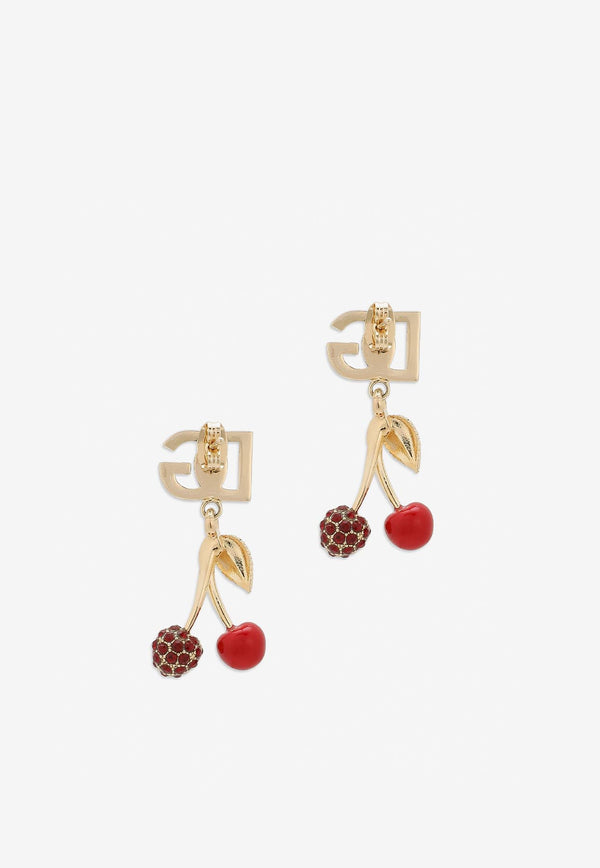 Dolce & Gabbana DG Cherry Drop Earrings WEP6C1 W1111 ZOO00 Gold
