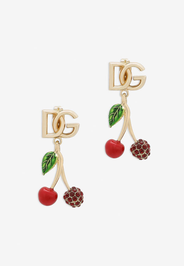 Dolce & Gabbana DG Cherry Drop Earrings WEP6C1 W1111 ZOO00 Gold