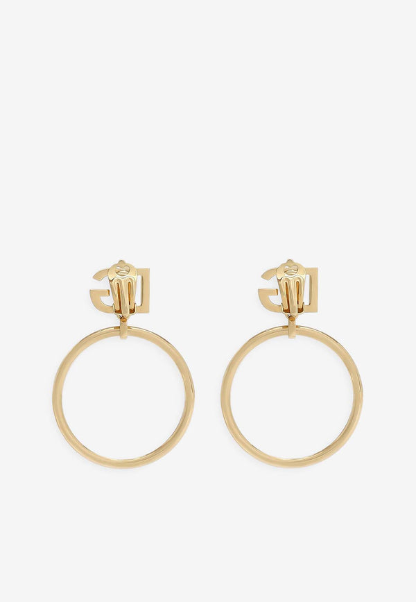 Dolce & Gabbana Clip-On DG Logo Hoop Earrings WEQ6M3 W1111 ZOO00 Gold