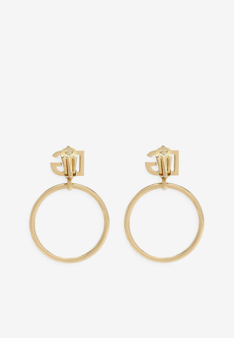 Dolce & Gabbana Clip-On DG Logo Hoop Earrings WEQ6M3 W1111 ZOO00 Gold