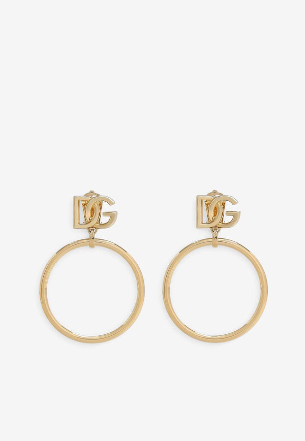 Dolce & Gabbana Clip-On DG Logo Hoop Earrings WEQ6M3 W1111 ZOO00 Gold