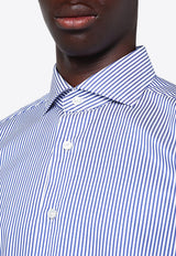 XACUS Striped Poplin Shirt  Light Blue WF520ML-11807/P_XACUS-001