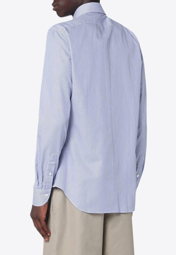 XACUS Travel Long-Sleeved Striped Shirt Light Blue WF520ML11810/R_XACUS-003