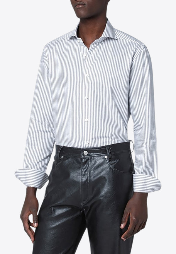 XACUS Travel Long-Sleeved Striped Shirt Gray WF520ML91810/R_XACUS-006