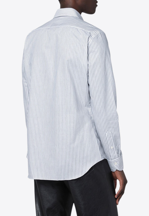 XACUS Travel Long-Sleeved Striped Shirt Gray WF520ML91810/R_XACUS-006