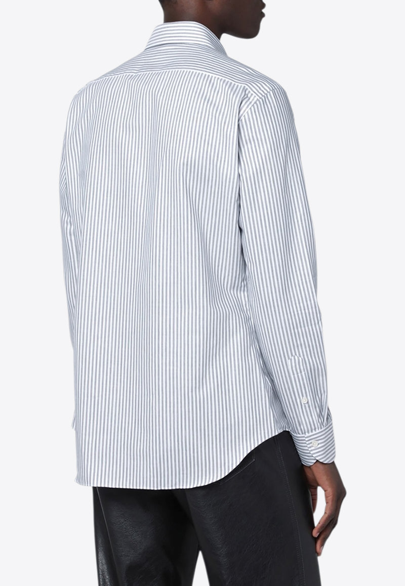 XACUS Travel Long-Sleeved Striped Shirt Gray WF520ML91810/R_XACUS-006