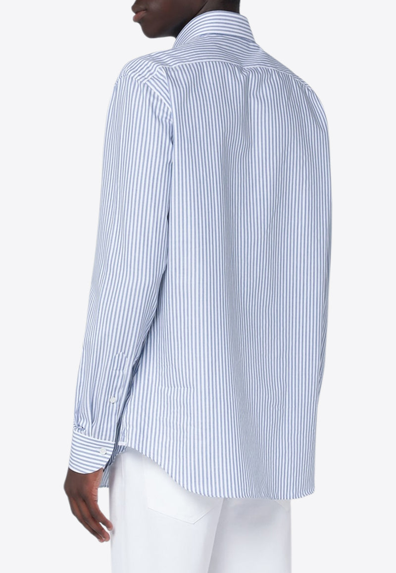 XACUS Travel Long-Sleeved Striped Shirt Light Blue WF520ML91810/R_XACUS-009