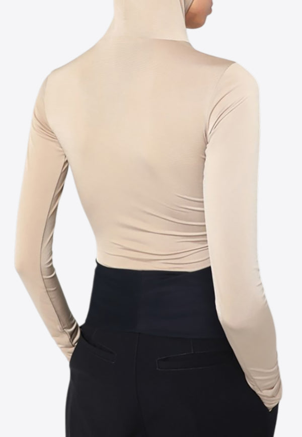 DARKPARK Billie Long-Sleeved Fitted Top with Hood Nude WJE22FAC33_DARKP-0083