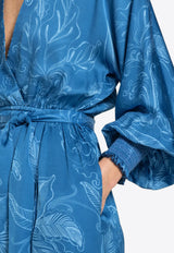 Poupette St Barth Kristen Printed Maxi Dress Blue WK3R26LVSRFU_BLUE