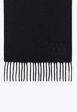 Max Mara Monogram Embroidered Wool Scarf Black WKCLARAWO/R_MAXM-002