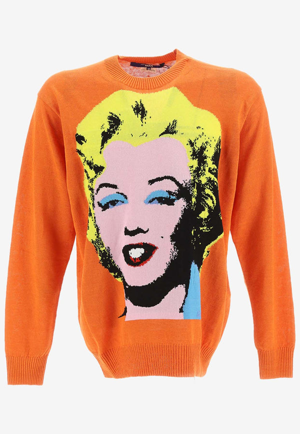 Junya Watanabe Marilyn Monroe Intarsia Knitted Sweater Orange WKN006_000_ORANGE