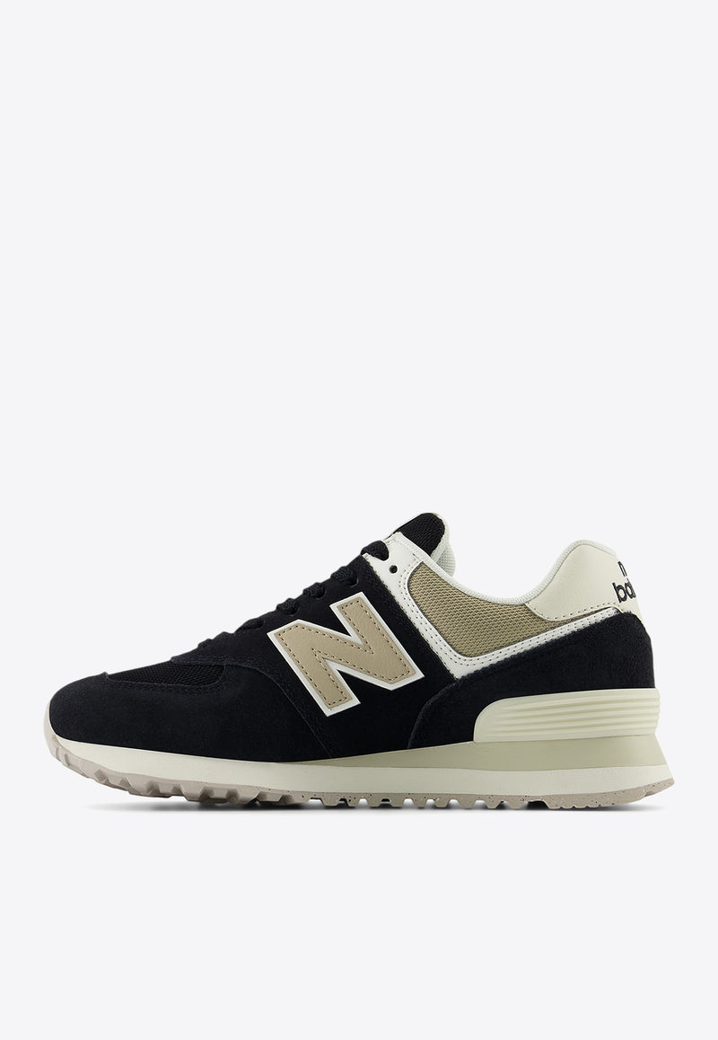 New Balance 574 Low-Top Sneakers in Black with Stoneware and Turtledove Black WL574DK2