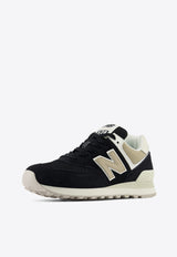 New Balance 574 Low-Top Sneakers in Black with Stoneware and Turtledove Black WL574DK2