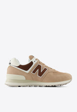 New Balance 574 Low-Top Sneakers in Flat Taupe with Rich Oak and Turtledove Beige WL574DO2