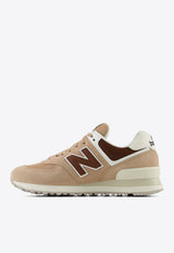 New Balance 574 Low-Top Sneakers in Flat Taupe with Rich Oak and Turtledove Beige WL574DO2