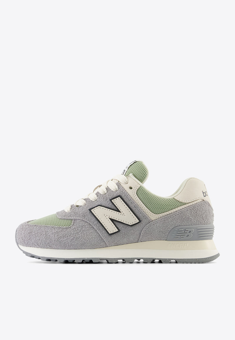 New Balance 574 Low-Top Sneakers in Slate Gray with Olivine and Linen Gray WL574GA2