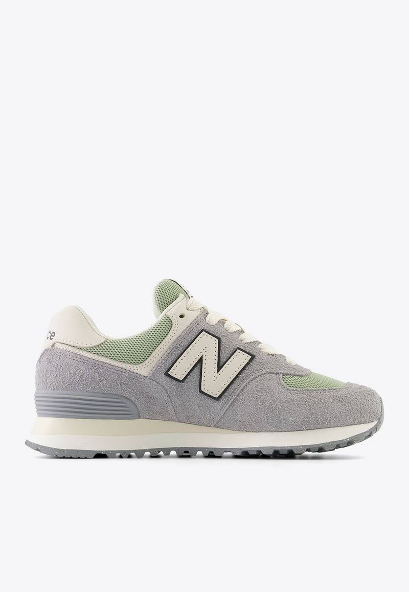 New Balance 574 Low-Top Sneakers in Slate Gray with Olivine and Linen Gray WL574GA2