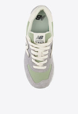 New Balance 574 Low-Top Sneakers in Slate Gray with Olivine and Linen Gray WL574GA2