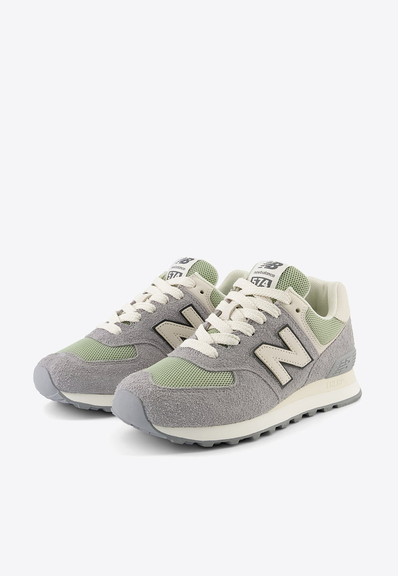 New Balance 574 Low-Top Sneakers in Slate Gray with Olivine and Linen Gray WL574GA2