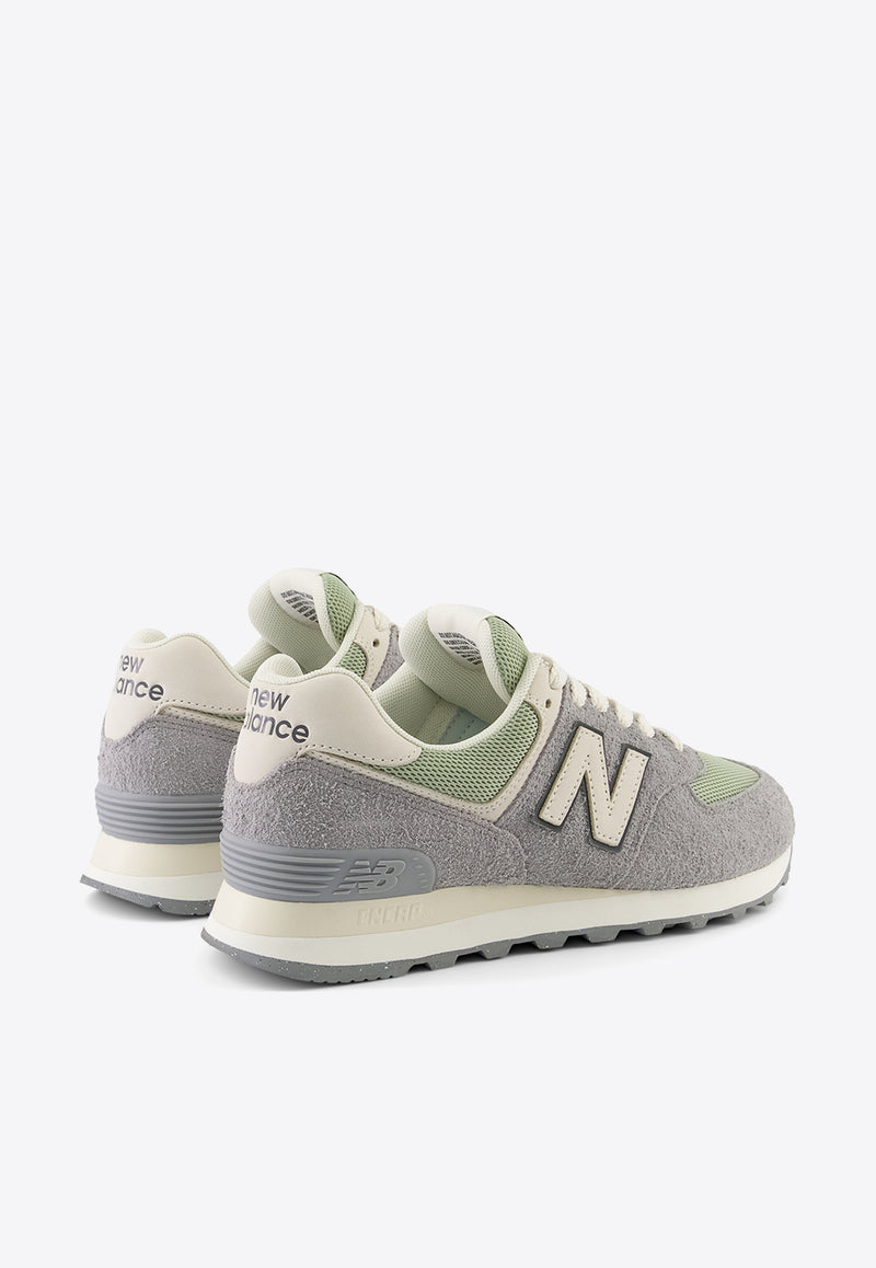 New Balance 574 Low-Top Sneakers in Slate Gray with Olivine and Linen Gray WL574GA2