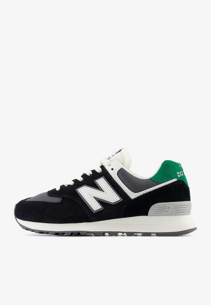 New Balance 574 Low-Top Sneakers in Black with Castlerock and Classic Pine Black WL574YA1