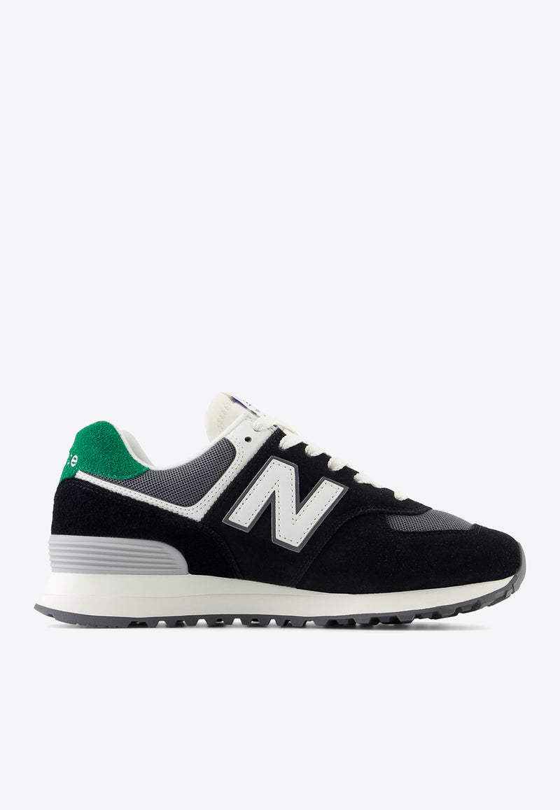 New Balance 574 Low-Top Sneakers in Black with Castlerock and Classic Pine Black WL574YA1