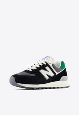 New Balance 574 Low-Top Sneakers in Black with Castlerock and Classic Pine Black WL574YA1