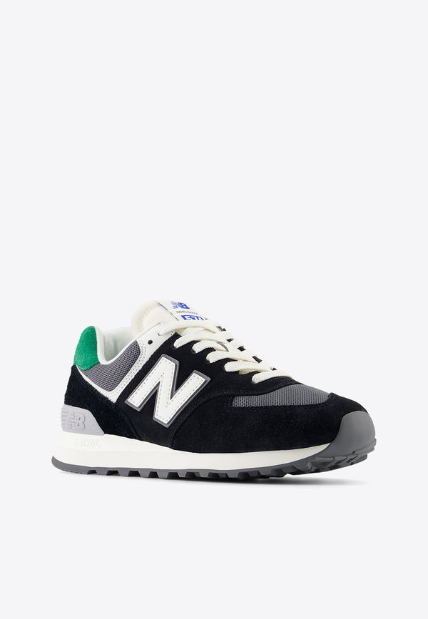 New Balance 574 Low-Top Sneakers in Black with Castlerock and Classic Pine Black WL574YA1