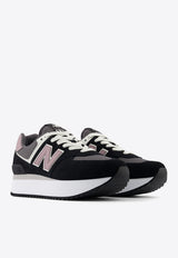 New Balance 574+ Low-Top Sneakers in Black with Phantom and Ice Wine Black WL574ZAK