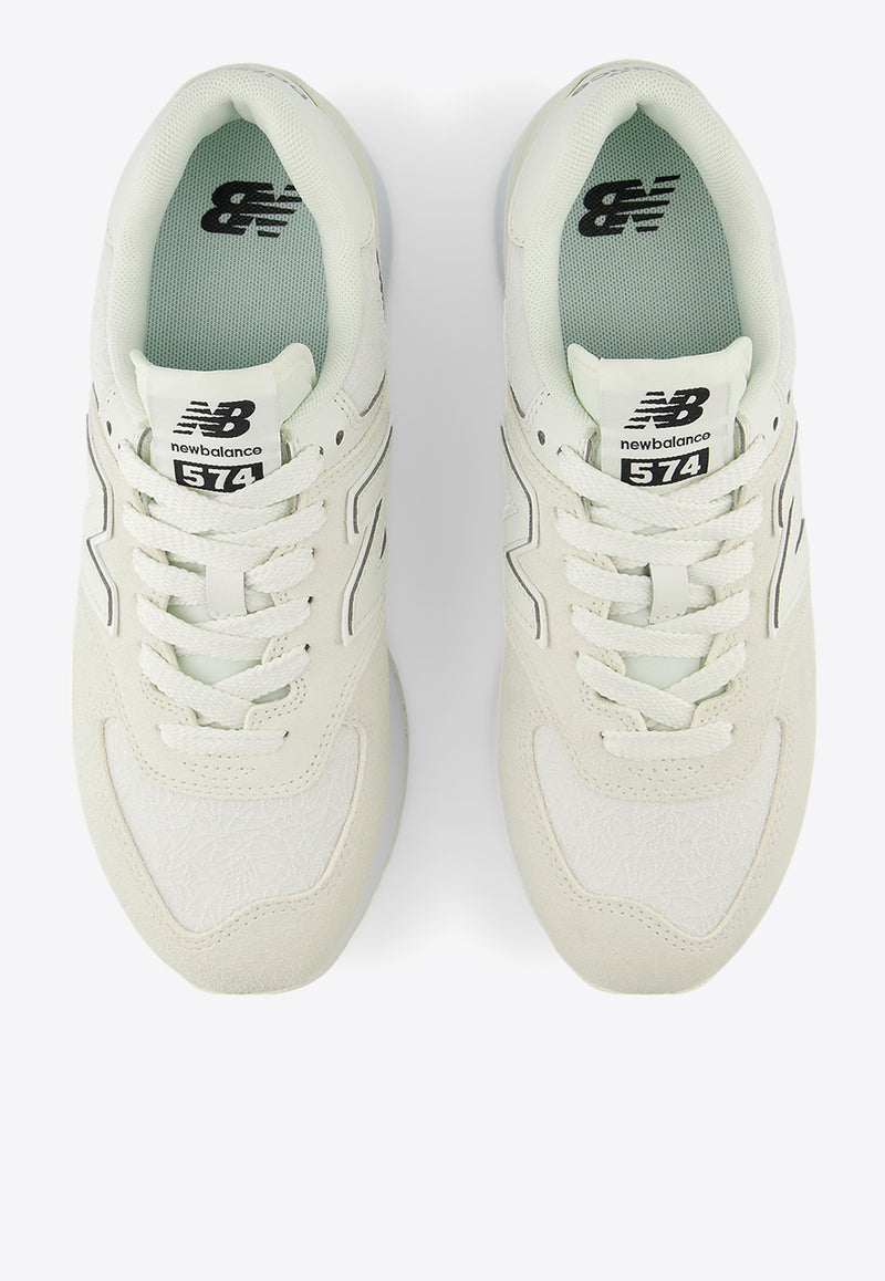 New Balance 574+ Low-Top Sneakers in Sea Salt with Black White WL574ZBJ