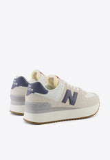 New Balance 574+ Low-Top Sneakers in Moonbeam with Sea Salt and Dark Arctic Gray Beige WL574ZQA