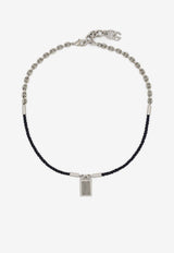 Dolce & Gabbana Marina Logo Plaque Cord Necklace Blue WNQ1M2 W1111 B0065