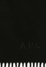 A.P.C. Ambroise Brodée Logo Embroidered Scarf Black WOAFE-M15171WO/O_APC-LZZ
