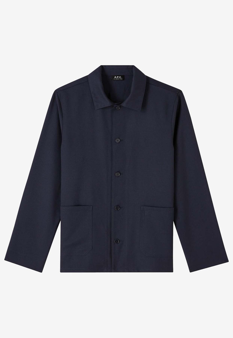 A.P.C. Kerlouan Wool Shirt Jacket Blue WOAPO-H03053NAVY