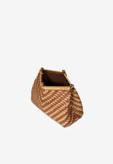 Etro Small Vela Woven Leather and Raffia Shoulder Bag Beige WP1B0001-AE301 M0448