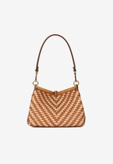 Etro Small Vela Woven Leather and Raffia Shoulder Bag Beige WP1B0001-AE301 M0448